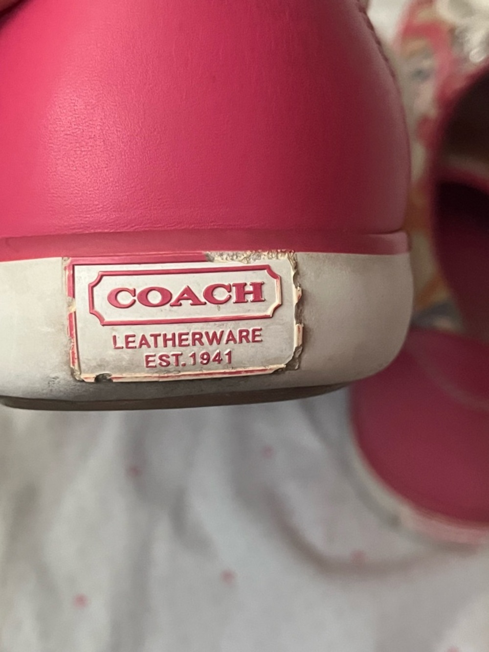 Coach Signature Canvas Low-Top Sneakers with Pink Trim - Picture 4 of 7